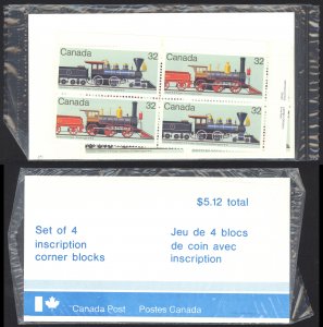 Canada Sc# 1037a MNH PB Set/4 (SEALED) 1984 32c Locomotives