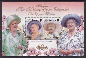 Jersey 963a Queen Mother Souvenir Sheet MNH VF