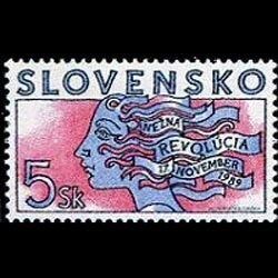 SLOVAKIA 1999 - Scott# 343 Velvet Revolution Set of 1 NH