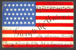 UK 89 STAMP SPANISH AMERICAN WAR FLAG MUSIC ENGLAND TO CANADA POSTCARD 1900