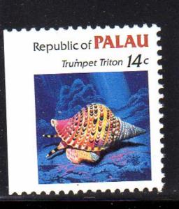 PALAU  #75  1985 TRUMPET TRITON MARINE LIFE  MINT  VF NH  O.G BOOKLET SINGLE  a