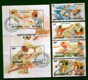 439 - Bulgaria 1990 - Olympic Games Barcelona 1992 - Used Set + S/S