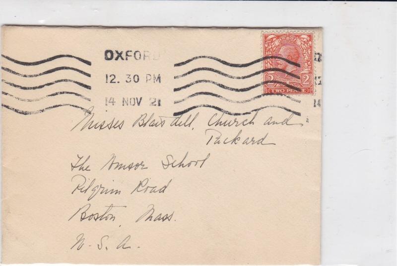 british 1921 oxford mark stamps cover ref 19413