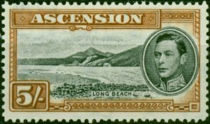 Ascension 1944 5s Black & Yellow-Brown SG46a P.13 Fine LMM