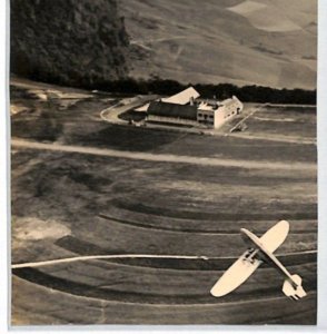 GERMANY GLIDER Aviation Postcard WOLF HIRTH *LOOPING* Real Photo {ex Slater}PG33