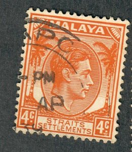 Straits Settlements #240 used single