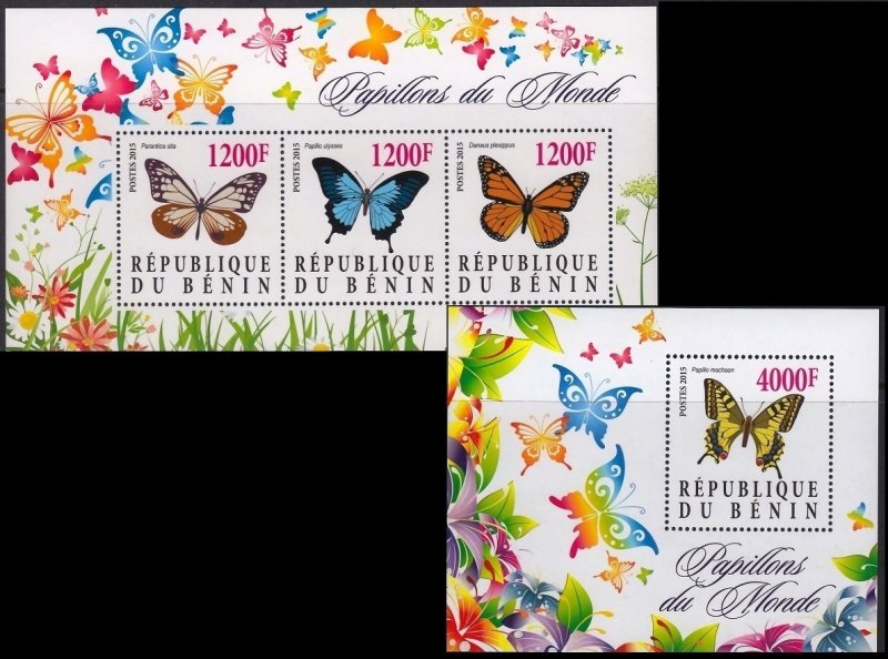 BENIN 2015 BUTTERFLIES PAPILLONS SCHMETTERLING FARFAL [#1539P]