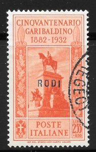 Rhodes Scott 53 Used - 1932 Garibaldi Issue O/P - SCV $35.00