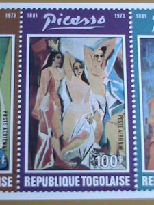 ​TOGO STAMP 1974-SC#C217-9 FAMOUS PAINTER PICASSO-NUDE PAINTINGS MNH-S/S VF