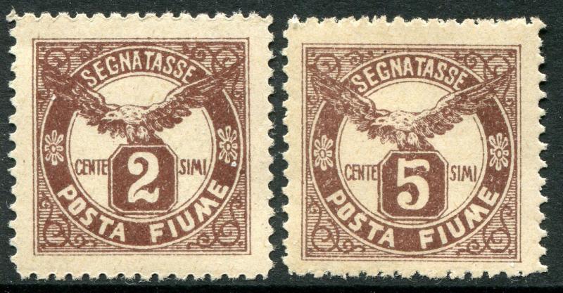 FIUME # J13 - J14 F-VF Never Hinged Set - EAGLE POSTAGE DUE STAMPS - S6122