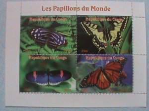 CONGO-2013-COLORFUL LOVELY BEAUTIFUL BUTTERFLY-MNH S/S SHEET