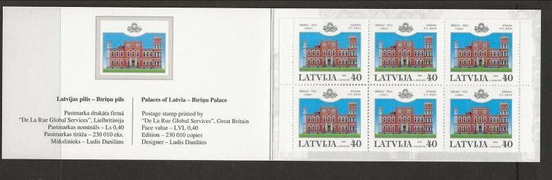 LATVIA Sc 578a NH COMPLETE BOOKLET of 2001 - BUILDING 