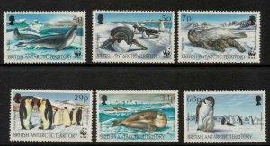 BRITISH ANTARCTIC TERR. SG208/13 1992 SEALS & PENGUINS MNH