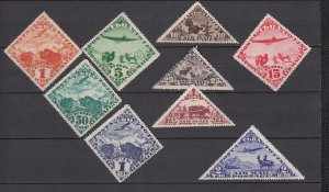 J25957  jlstamps 1934 tanna tuva set mnh #c1-9 airplanes animals