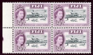 Fiji 1967 QEII 2s6d black & deep purple in a block of four superb MNH. SG 320a.
