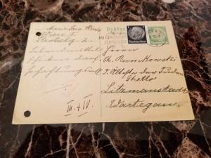 1941 Vienna Germany postcard Cover to Chaim Rumkowski Litzmannstadt Ghetto KZ