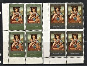 STAMP STATION PERTH St. Lucia #227-228 Christmas 1967 MNH Crn. Block 4 Set of 2