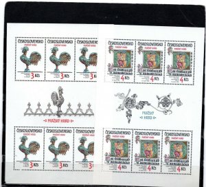 CZECHOSLOVAKIA 1984 YEAR/PRAGUE CASTLE SET OF 2 SHEETS OF 6 STAMPS MNH