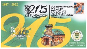 22-262, 2022 ,Camuy 215th, Pictorial Postmark, Event Cover, Gobierno Municipal,