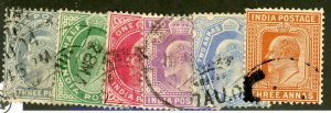India, Scott #60-65, Used