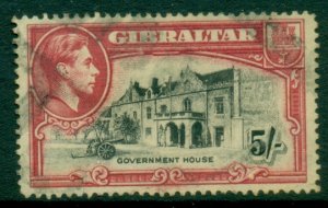 Gibraltar 1938-49 KGVI Pictorial 5sh Government House Perf 14 FU