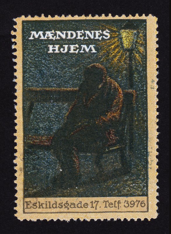 REKLAMEMARKE DENMARK POSTER STAMP MÆNDENES HJEM (MEN'S MISSION)