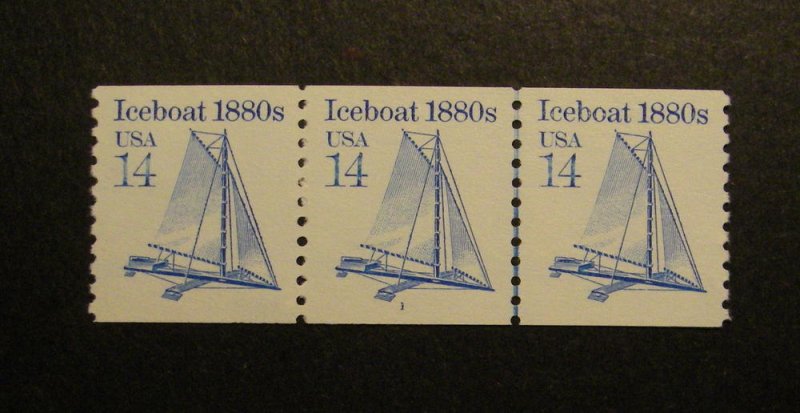 Scott 2134, 14 cent Ice Boat, PNC3 #1, MNH Transportation Coil Beauty