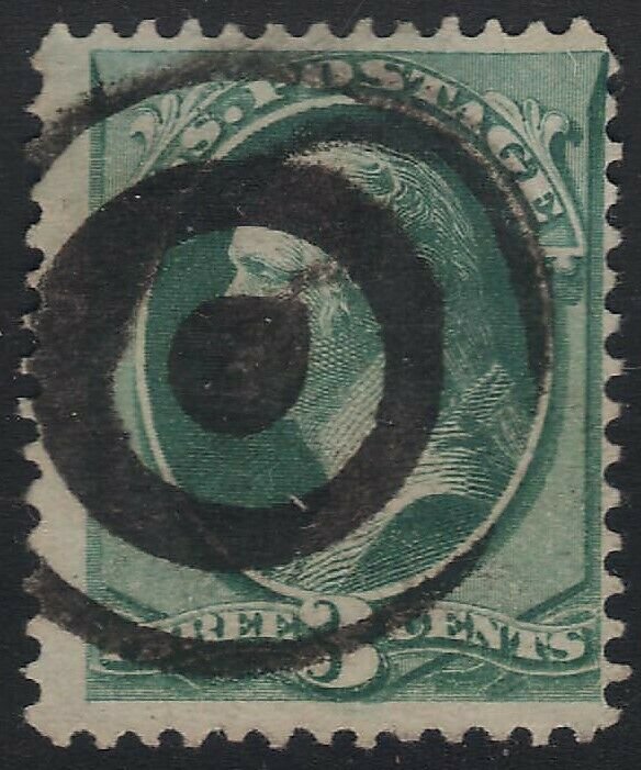 Scott # 158 3c Washington Fancy Cancel Large Bold Target 