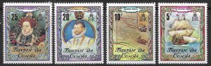 Tristan da Cunha Scott 278-281 MNH Sir Francis Drake Set of 1980, Map, Ship