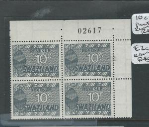 SWAZILAND (P1907B) MODERN REVENUE 10C  SHEET NUMBER BL OF 4    MNH