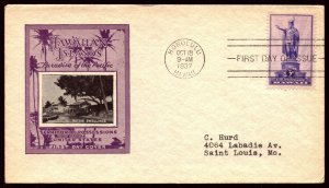 Scott 799 3 Cents Hawaii Ioor FDC Typed Address Planty 799-45B