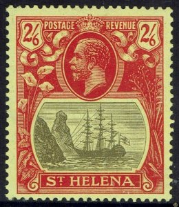 ST HELENA 1922 KGV SHIP 2/6 WATERMARK MULTIPLE SCRIPT CA 