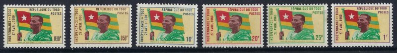 Togo 376-81 MNH BIN $1.50