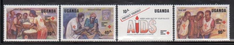 Uganda 622-25 Red Cross Mint NH