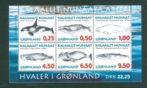 Greenland.  1996 Souvenir Sheet  Mnh.  Whales # I. Scott # 308a