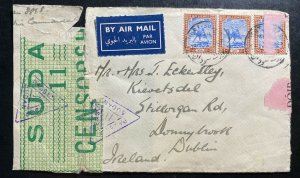 1940 Port Sudan Sudan War Time Airmail Irish Censors Cover To Dublin Ireland