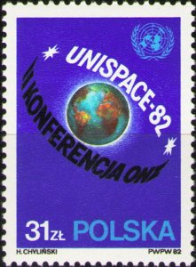 Poland 1982 MNH Stamps Scott 2525 Space United Nations Conference Unispace