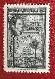 1952 Liberia Sc 332 unused 1c Jehudi Ashmun, Seal of Liberia CV$.25 Lot 1910