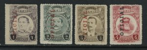 Mexico 1918 overprinted Officials 1 to 4 centavos unused