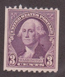 U.S. # 722, 3 cent Washington Coil, Mint Hinged