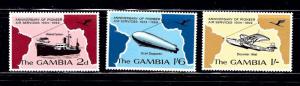 Gambia 241-43 MNH 1969 Anniv of Pioneer Air Services