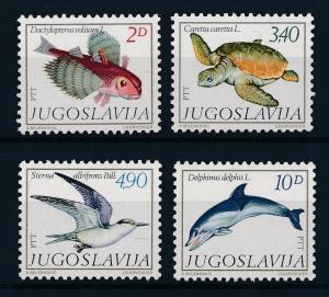 [41445] Yugoslavia 1980 Marine Life Fish Dolphin Turtle Bird MNH