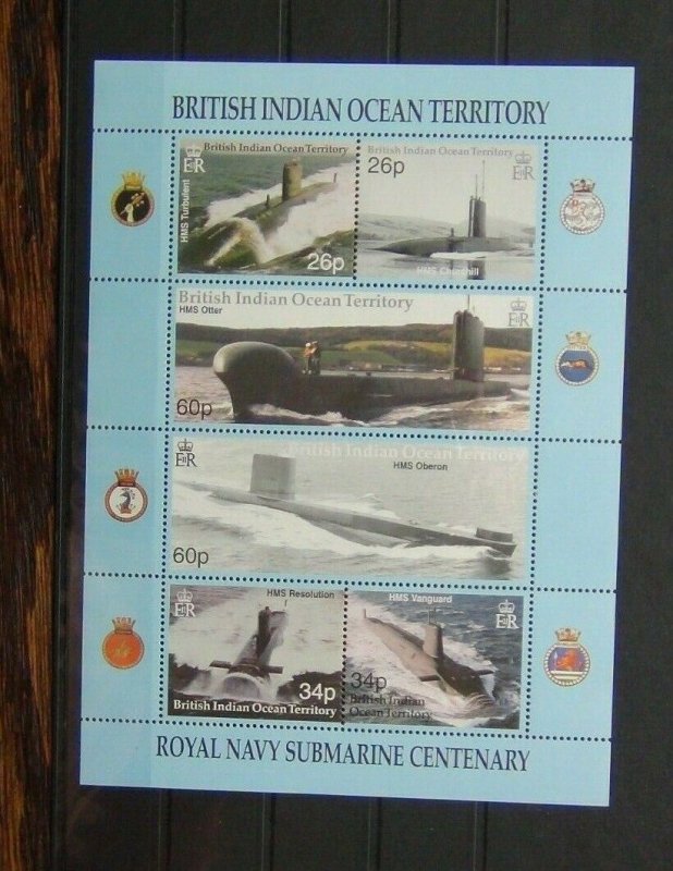 BIOT 2001 Centenary of Royal Navy Submarine Service Miniature Sheet MNH