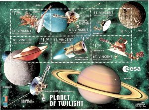 St. Vincent 2000 SC# 2792 Planets of Twilight, Saturn - Sheet of 6 Stamps - MNH