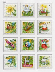 Guernsey Sc 421a-l 1989 Christmas stamp singles mint NH