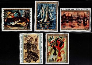 French Polynesia Scott C89- C93 MNH** airmail  Art stamp set SG 160-164