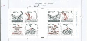 LITHUANIA - 1992 - Joint Issue, Mare Balticum -  Perf 8v Booklet - M L H