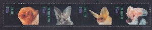 US 3664a (3661-64) MNH 2002 37¢ American Bats Self-Adhesive Strip of 4