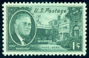 US Stamp #930 Roosevelt Hyde Park Res 1c, PSE Cert - SUP-98 - MOGNH - SMQ $50.00