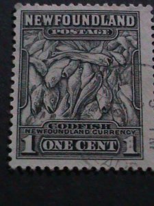 ​NEWFOUNDLAND 1932-SC#184  90 YEARS OLD-CODFISHES-USED STAMP VERY FINE